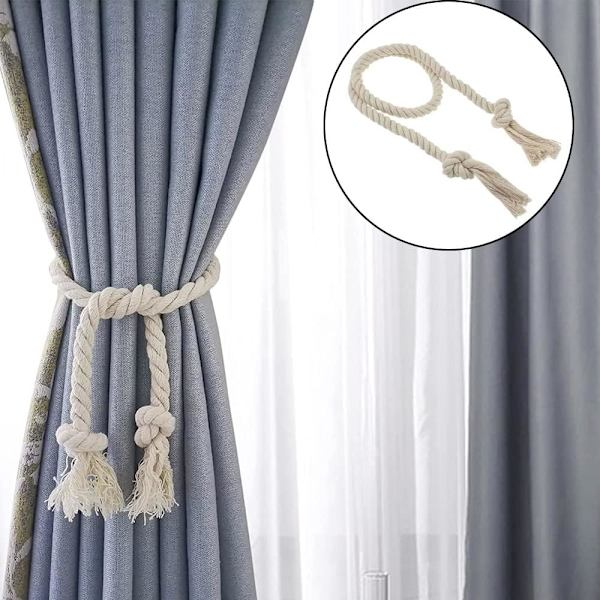 Gardinkys Cotton Reb 2 Par Flettet Loop Gardin Bomuldsreb