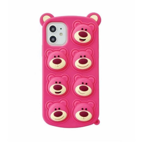 Pink Bear Pop it Fidget etui til iPhone 11