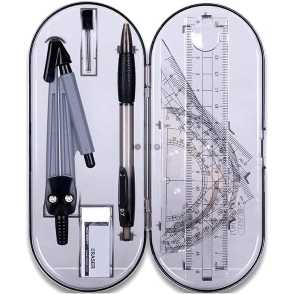Geometrisett Geometriverktøy 8 Delers Passer - Studentutstyr Dr