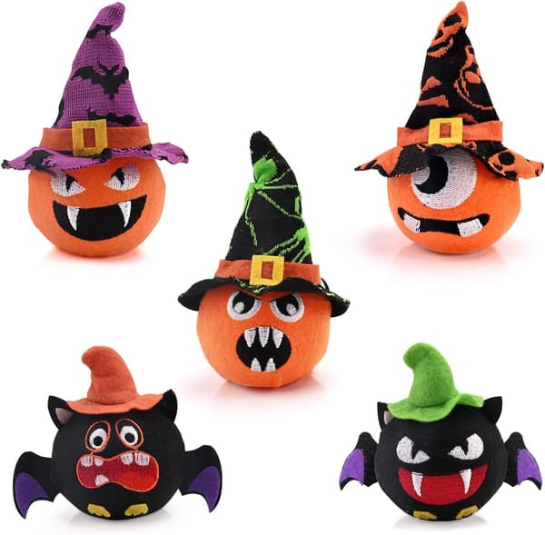 5 stk Halloween lysende gresskarlykt med LED-lys
