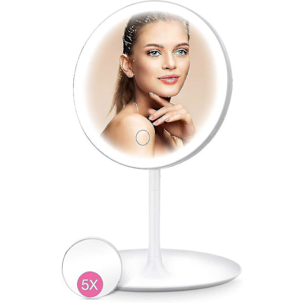 Upplyst smink spegel, LED smink spegel med 5x