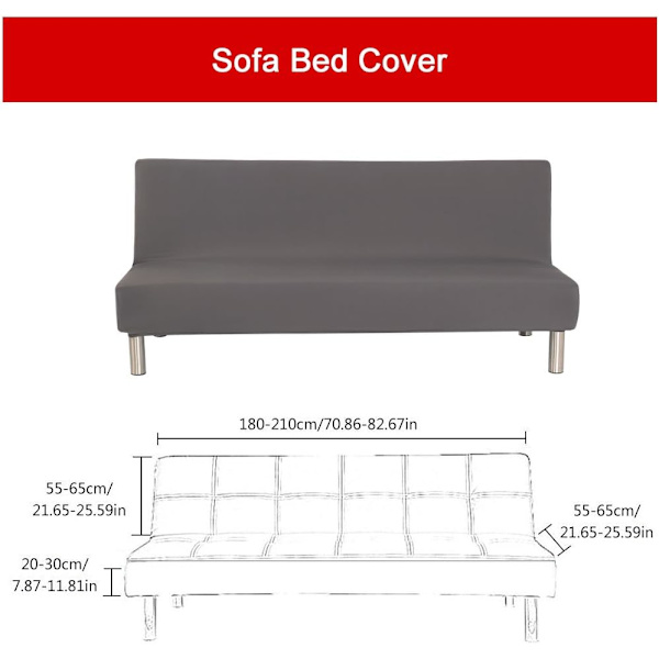 Marineblå armløs sofaovertræk, elastisk seng, futon skydeskærm,