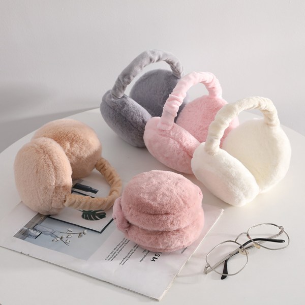 Rosa sammenleggbare vinterørevarmere Unisex Anti Cold Earmuffs Plu