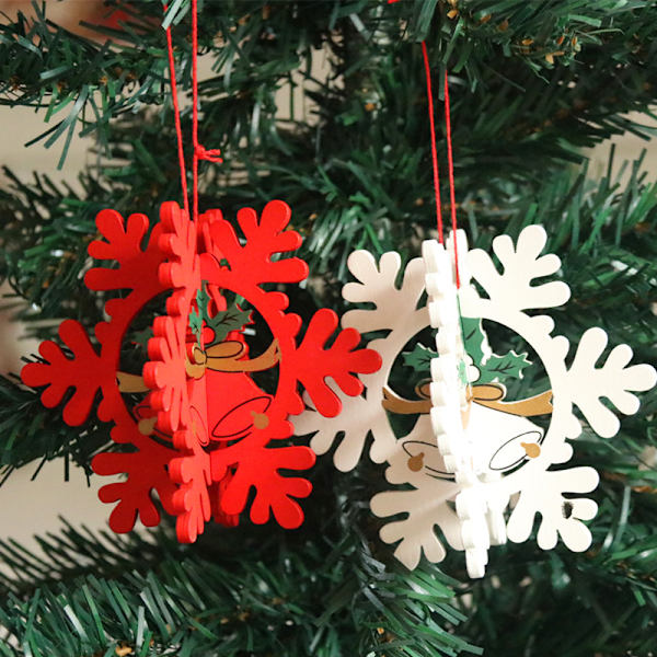 2-pack, 3D julgransdekoration, vit snöflinga +