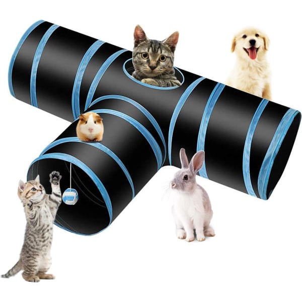 Cat Tunnel Cat Play, Rabbit Tunnel Pet Tunnel 3 Way Crinkle Tunne