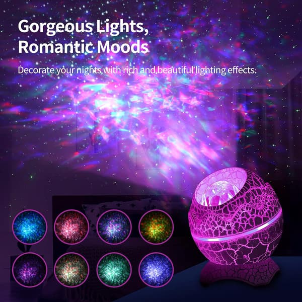 LED-stjerneprojektor Galaxy-projektorlys med hvid støj beroliger