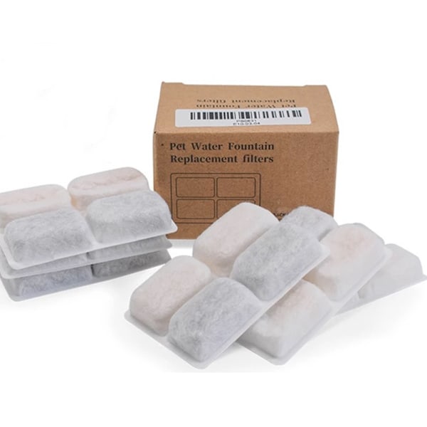 6-pack kattdrickfontän kolfilter, ersättningsfilter
