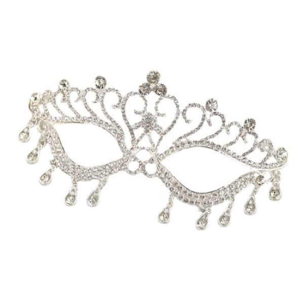 Hopeinen juhlatarvikesarja 1 kpl Luova juhlamaski Chic Rhinestone