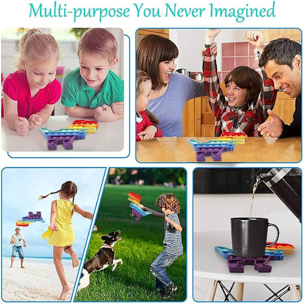 Fidgetleksaker, dinosaurie Push Pop Bubble Fidget Sensory Stress Relie