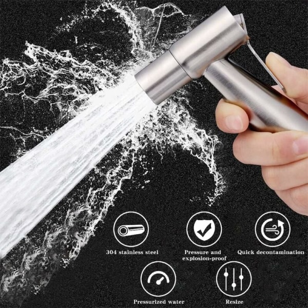 2 stk bidet-sprayer, toalett-hånddusj, rustfritt stål bidet-spraye