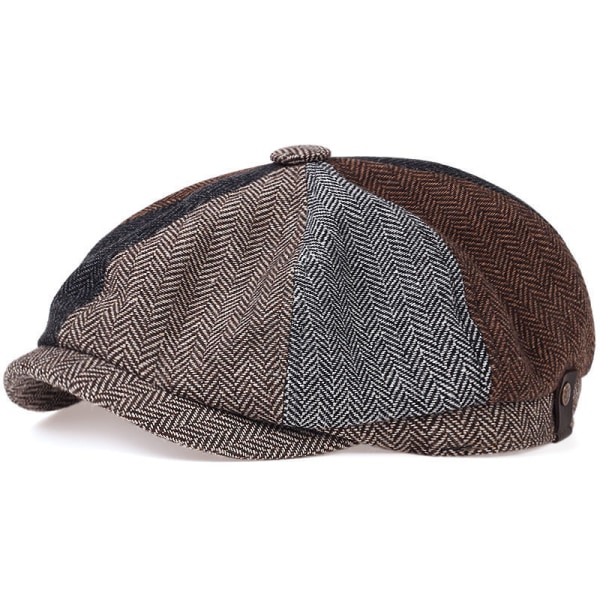 Färgblockering, pojkhattar, platta hattar, tweed Gatsby-hattar, Ivy Iri