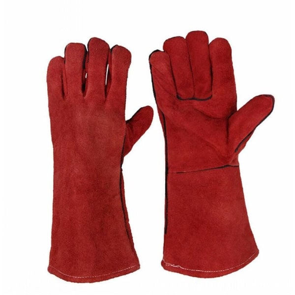 33cm Heavy Duty Large Heat Resistant Leather Lined Welders Gloves