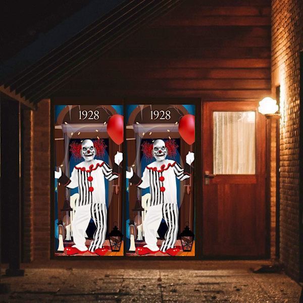 1 stk Halloween klovn dørklistremerke – Kreativ 3D veggklistremerke for H
