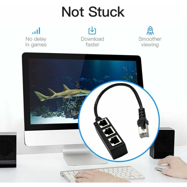 Rj45 Ethernet Splitter-kabel, Ethernet Lan-nätverksförlängningskabel