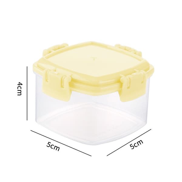 3-pack, gul kryddbox, hushåll transparent såsflaska
