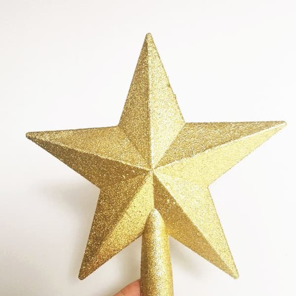 Glitterstjärnformad julgranstipp Christm (20*19*2,5 cm, guld)