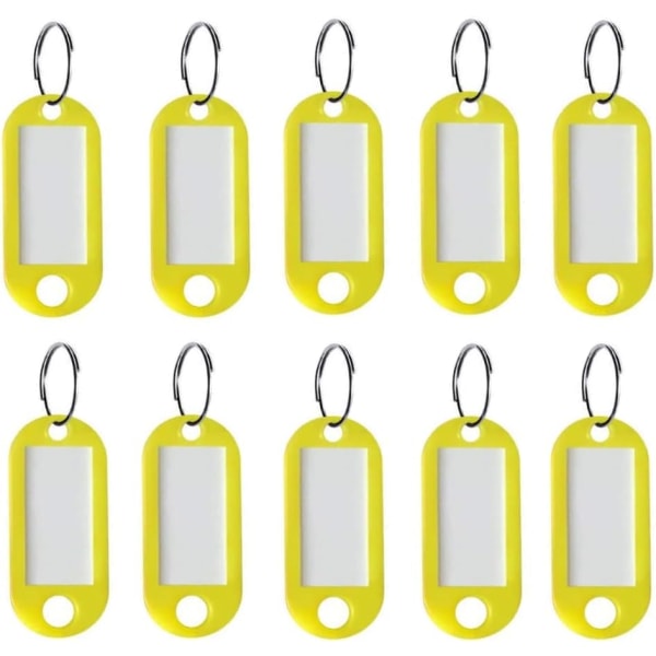 10 (gul) brikker med nøkkelring, fargenøkkelring, plast-ID