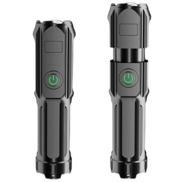 Ladattava LED-taskulamppu XPE Zoom musta