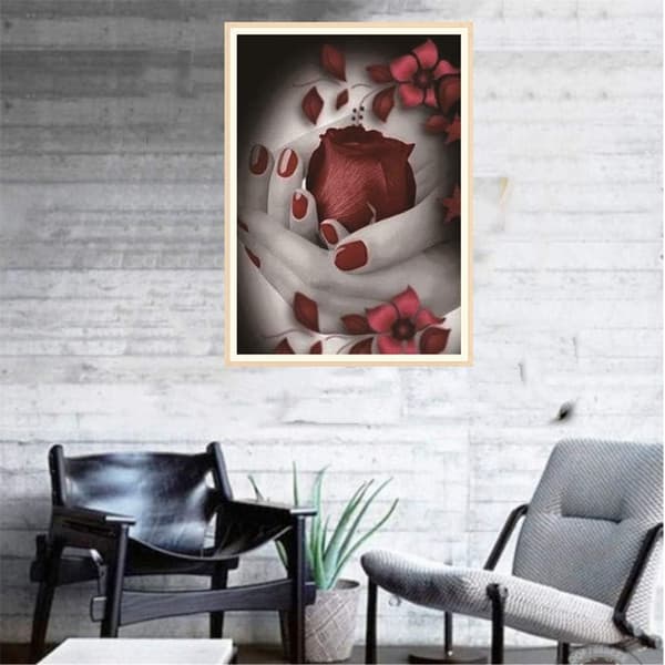 5D DIY Diamantmaleri Kit Fuld Bor til Børn Voksne, Flowe