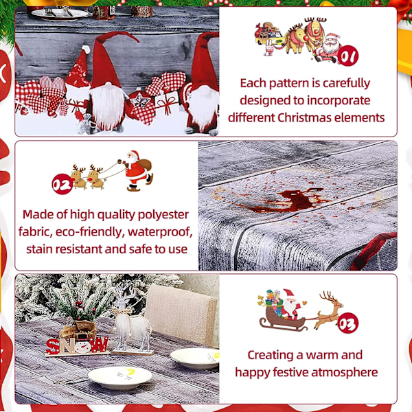 Rektangulär julbordsduk fläckbeständig julbordsduk