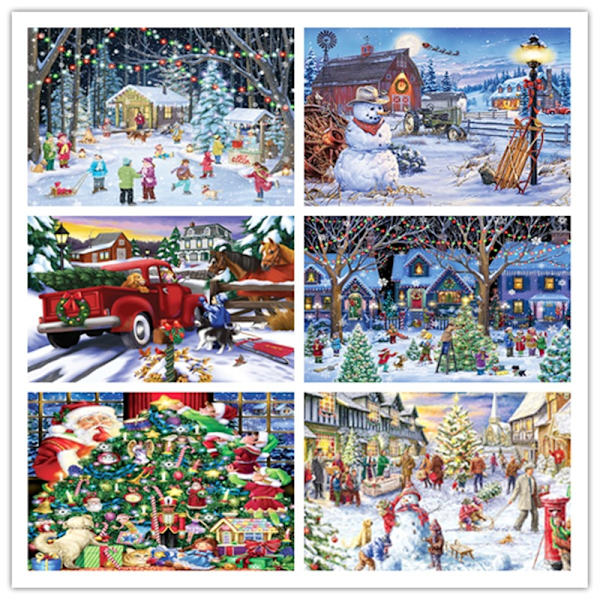 Étoile de Noël, 1000 brikker julepuslespil papir eksplosion trans