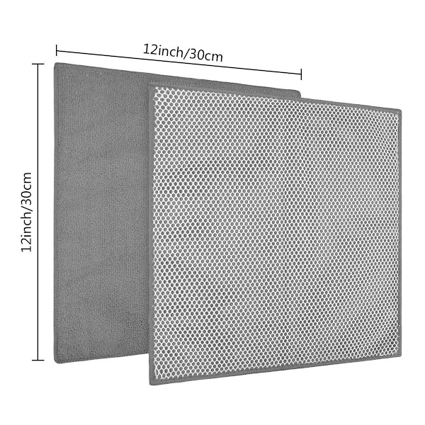 6 kappaletta 30x30 cm harmaita mikrokuitupyyhkeitä, imukykyisiä ja nopeasti kuivuvia