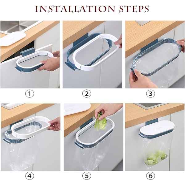 2 stk. Kjøkken søppelposeholder, Plast søppelposeholder, Henge