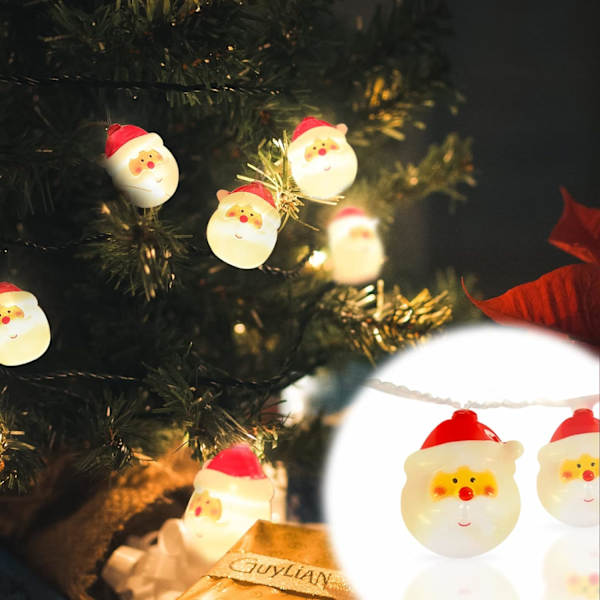 1 kpl Joulupukki Jouluvalot Seppele, 10 LED Joulu Lumiukko