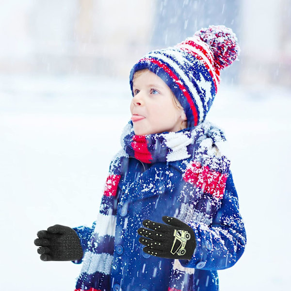 Vinterhandskar för barn, 3 par helfinger magiska handskar stretchiga