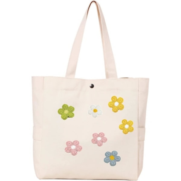 30 stk. Håndstrikkede hæklede broderi Smiley solsikkeblomst Ap