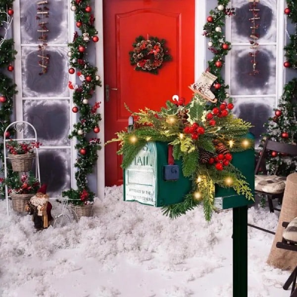 80cm Tekojoulukuusi Garland Postilaatikko Garland Simulaatio Mänty