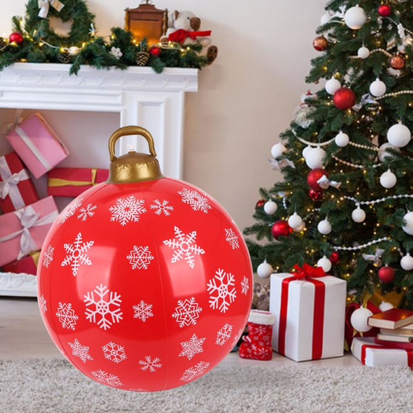 Gröna julgranskulor, 60 cm uppblåsbara julgranskulor jul B