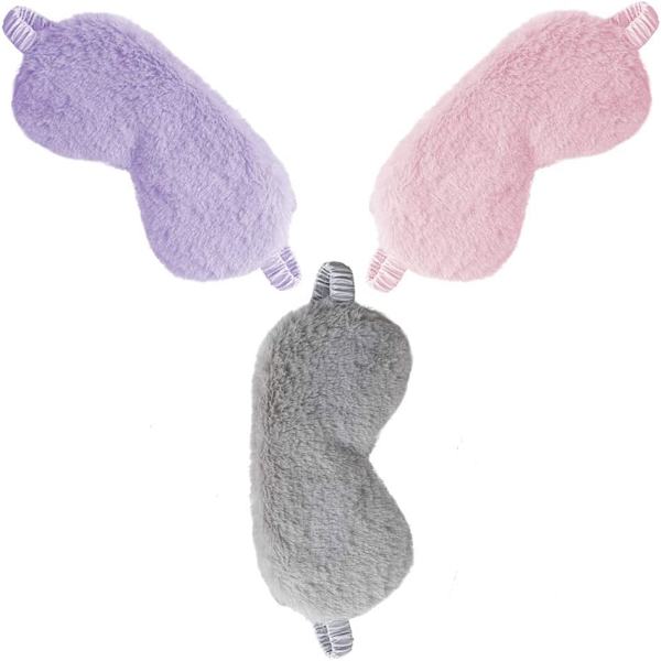 Nyhet Sömnmask, 3 st Plysch Ögonmask/ Söta Sovmask/ Mjuk