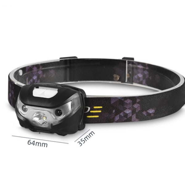 3 timers autonomi: 400mAh, Sort Super Batteridrevet LED Hovedlampe