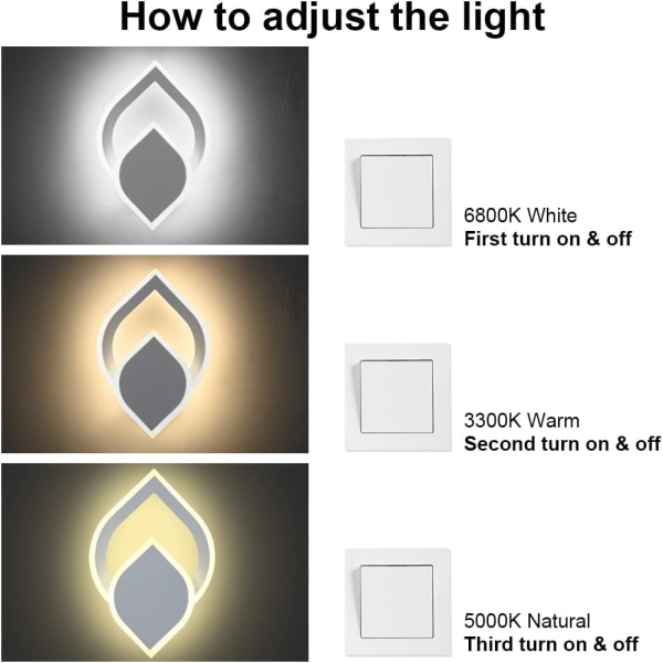 LED Tri-Dimming Indendørs Væglampe Moderne Svingbar Soveværelse Væglampe