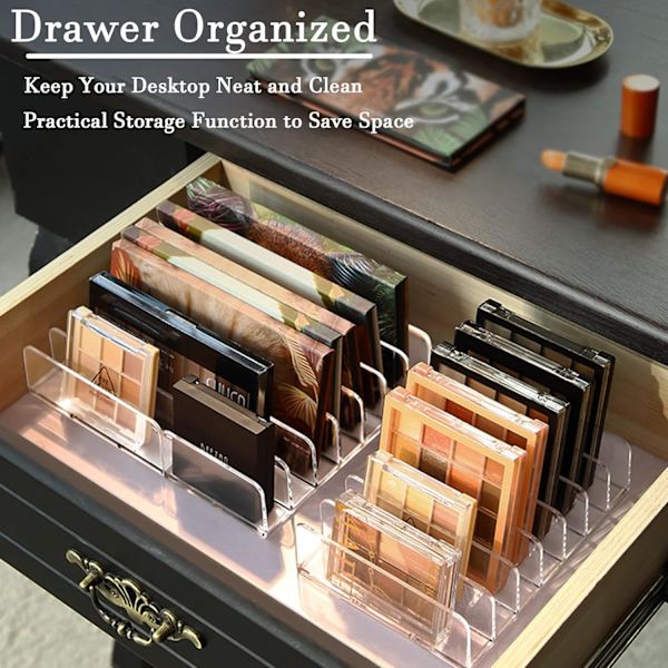 Klar (S+L) Palette Organizer, 7 Rum Plast Makeup Organizer