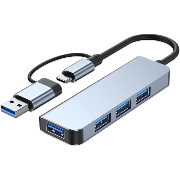 USB 3.0 Hub med 4 porte, USB C til USB 3.0 Hub til MacBook, Mac P