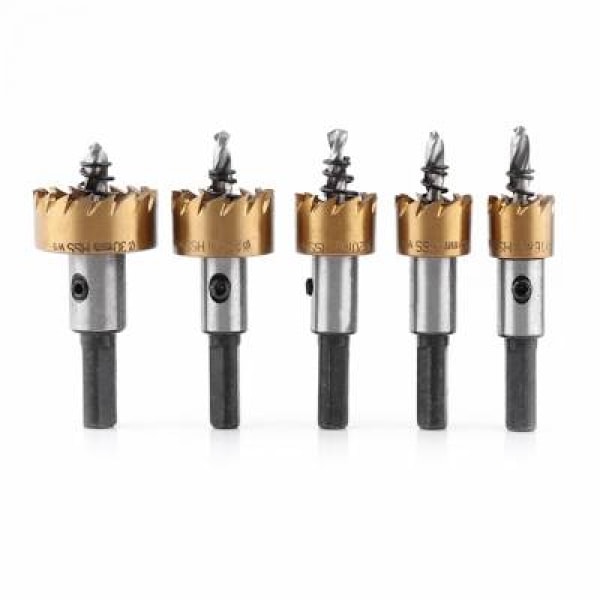 5 stk. 16-30mm HSS titanium hulsavssæt, metalbearbejdningsværktøjer