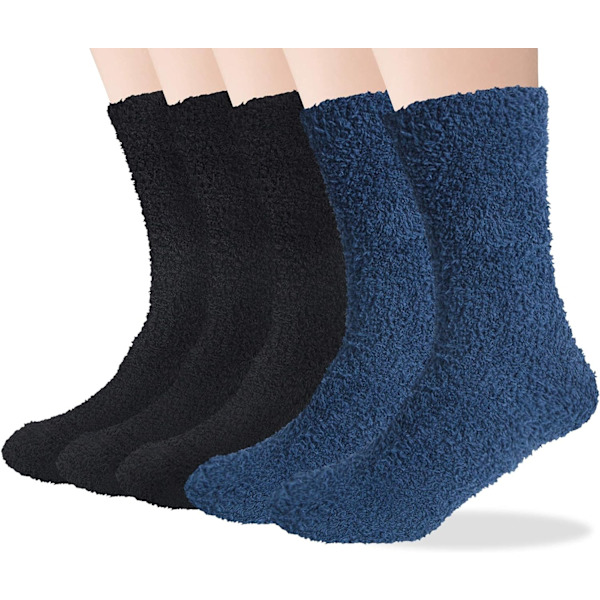 5 par tjocka, mjuka och bekväma fluffiga strumpor för män