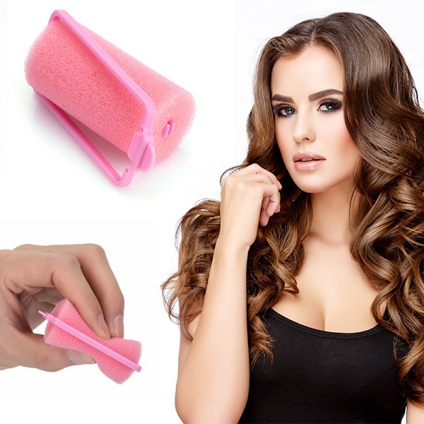 12 stk. svamp pude hår curlers curlere DIY krøller værktøjssæt DIY