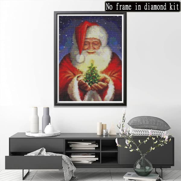 （19）3 stk. DIY Diamantmaleri Julekit, 5D Jule Emb
