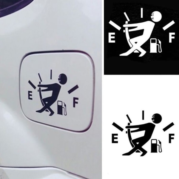 (Sort) Mandlige brændstofdæksel-klistermærker i sjove bilklistermærker til bilmærkater