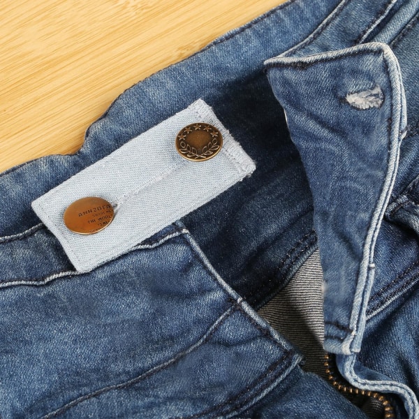 6 stk knapper forlengere, knappen krok midje forlenger for jeans bukser