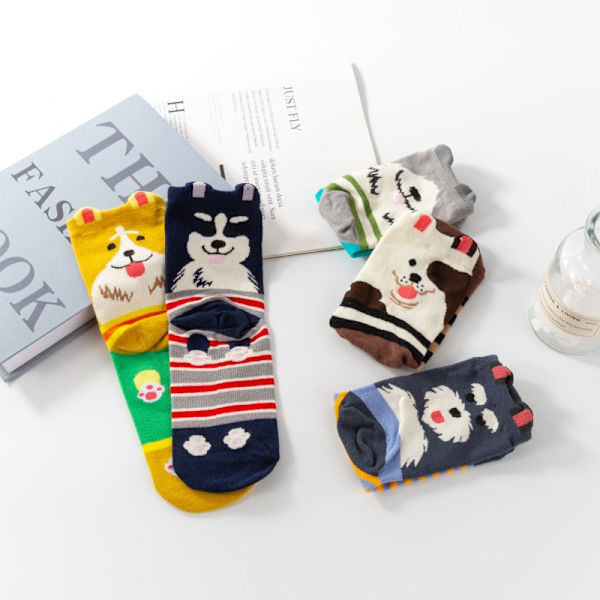 Hundformade strumpor 5-pack nya damstrumpor cross-border bomull så