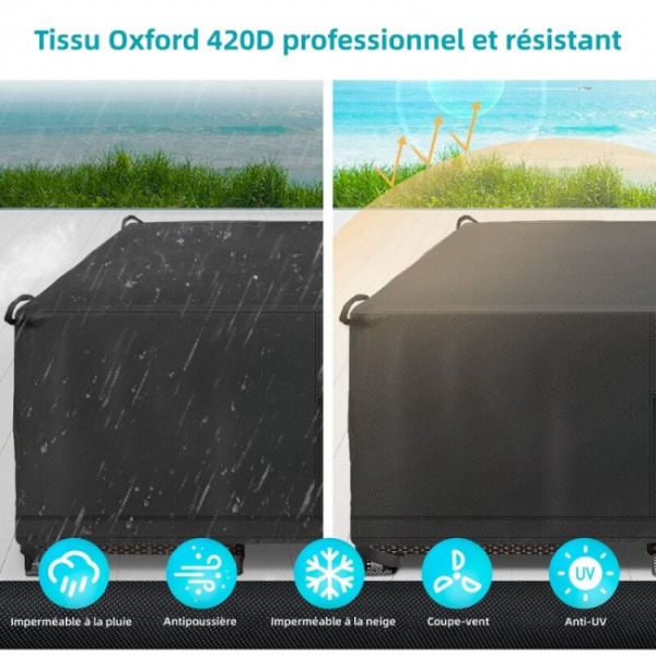 Rektangulært Havebordsdækken 420D Oxford Stof 242 x 162 x 10