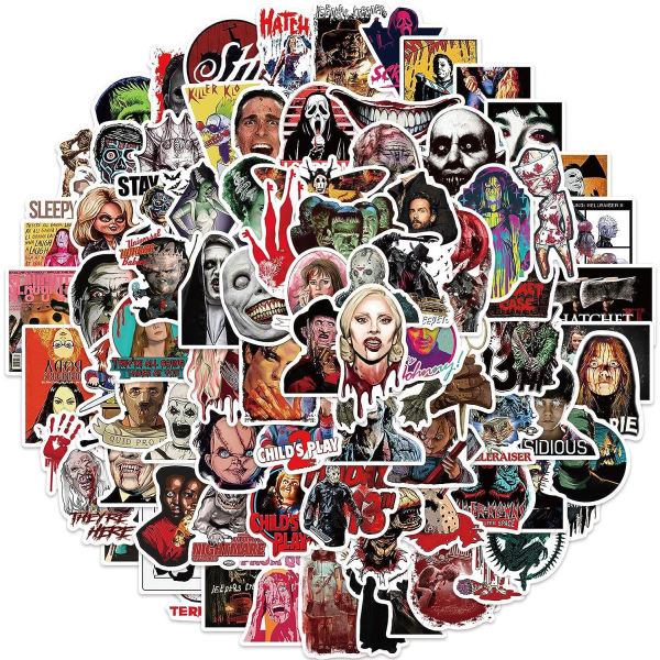 100 stk Horror Stickers til Teenagere Voksne Vinyl Vandtæt Cool Ter