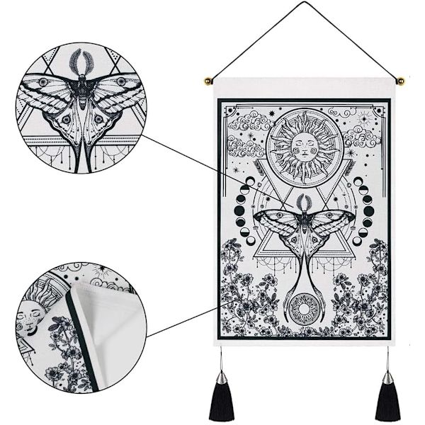 2 kappaletta Tarot-seinävaate, Kuu ja aurinko seinävaate, Kuu seinävaate wi