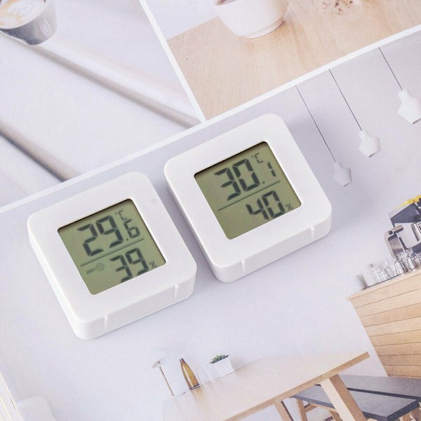 Liten digital hygrometer innendørs termometer romtermometer temp