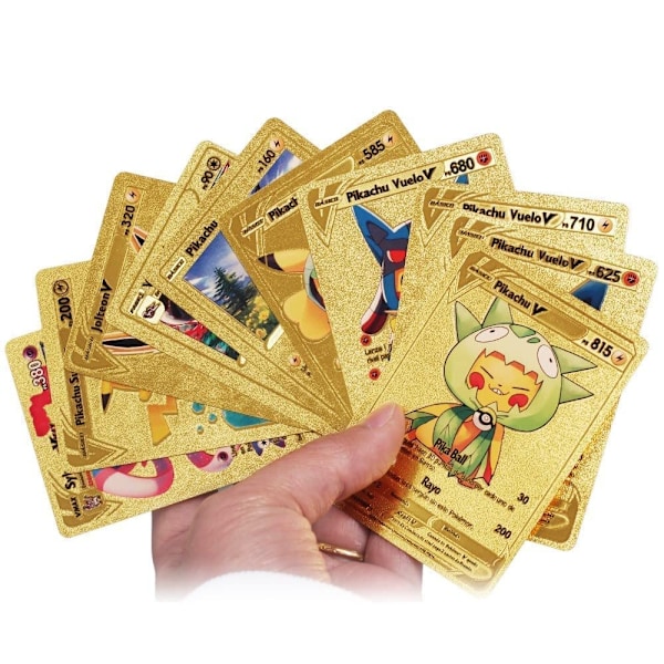 Engelske Pokmon-kort Guldfolie-kort Pokermen Deck Box Pokermen G