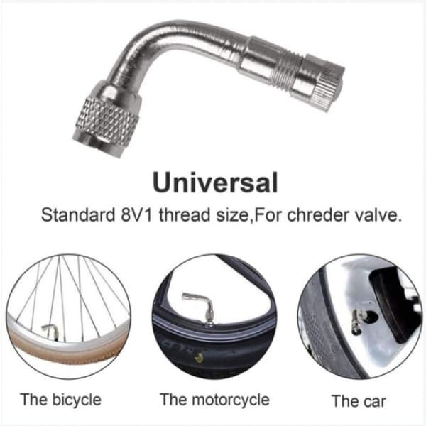 2-pak Universal Motorsykkel Scooter Ventilforlengelsesadapter Messing